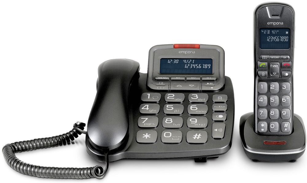 emporia TH21 ABB NEW Komfort Telefon & DECT Schnurlostelefon mit AB
